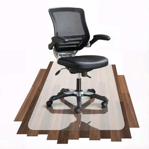 COSYLAND Protector de Suelo para Silla con Ruedas, Alfombra Transparente de Alta Claridad 120 x 150 cm, Tapete de PVC Liso para Oficina, Parquet, Escritorio o Gaming, Antiarrayado y Duradero