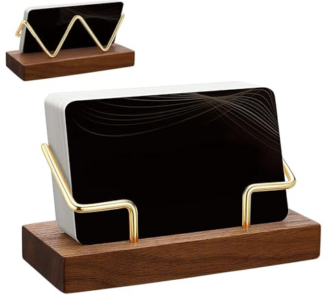 Générique Support Pour Cartes De Visite, Porte Cartes De Visite En Bois, Présentoir Pour Carte De Visites, Porte Carte De Visites Portable, Portes Cartess De Bureau Créatif