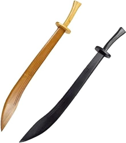 Arti Marziali Spade di Legno Kung Fu Spadone Nero da Allenamento Spada per La Pratica della Forma Coltello Giocattolo per Bambini Machete Fatto A Mano con Tradizione Cinese