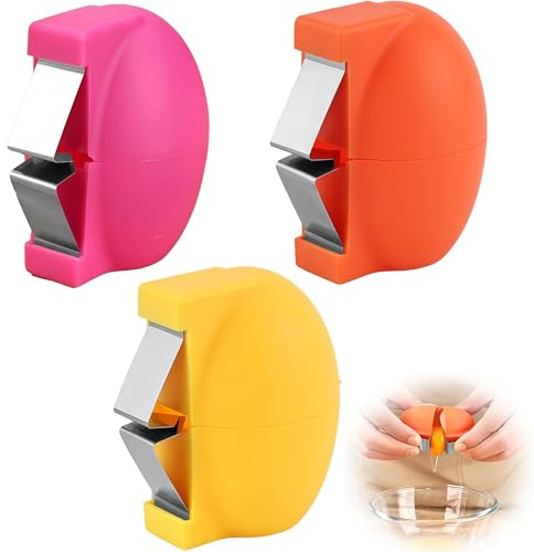 6 strumenti per schiacciare le uova, 2026 nuovo facile apribottiglie per cucinare senza guscio, gadget portatile per separare le uova, facile e portatile, in acciaio inox, per cucina/dormitorio/casa