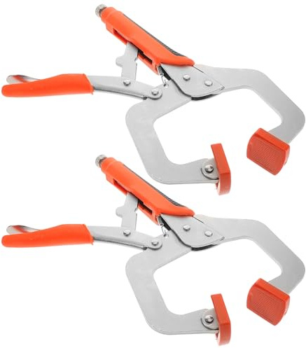 COLLBATH 2pcs 11-inch Heavy Duty C-clamps with Non-slip Rubber Handles and Safety Plastic Guards, Versatile Woodworking and Home Improvement Jigs Clamping Tool for Carpentry