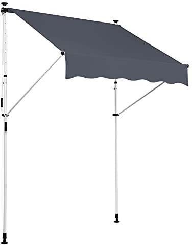 CLP Auvent A Pince Westerly avec Cadre en Acier Inoxydable I Store Protecteur Anti UV Hydrofuge Et Anti-Salissures I Marquise, Couleur:Anthracite, Taille:400x120 cm