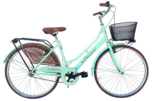 MADICKS Bicicletta Donna da Passeggio Olanda Misura 26 Bici da città Vintage retrò con Cestino Turchese