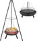Schwenkgrill, Schwenkgrill mit Feuerschale, Dreibein für Feuerschale, inkl. Grillrost (Ø52cm),Höhenverstellbarer Kette (200 cm) und Dreibein (H:152 cm), Grill Dreibein für Camping Garten Hof