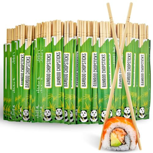 Stock Your Home Disposable Bamboo Chopsticks (200 Count), Bulk Separated Chopsticks for Sushi, Chinese, Japanese and Asian Food, Smooth Wooden Chop Sticks