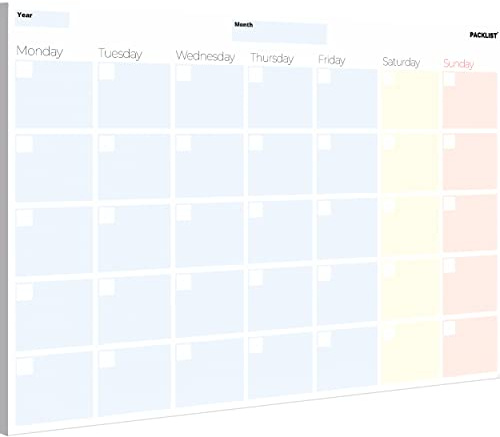 PACKLIST® Monthly Planner Pad for Home, Study, Work & Family Plans - Efficiently Organise Your Schedule, Set Goals, and Enhance Productivity with this Comprehensive and Easy-to-Use Planner