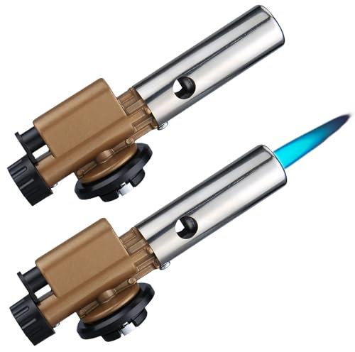 Vegena 2 Pièces Brûleur À Souder, Brûleur À Cartouche, Chalumeau Turbo Professionnel, Lampe À Souder Pour Plomberie Robuste Avec Allumage Piézo Pour Le Soudage Décapage Peinture Bouteilles