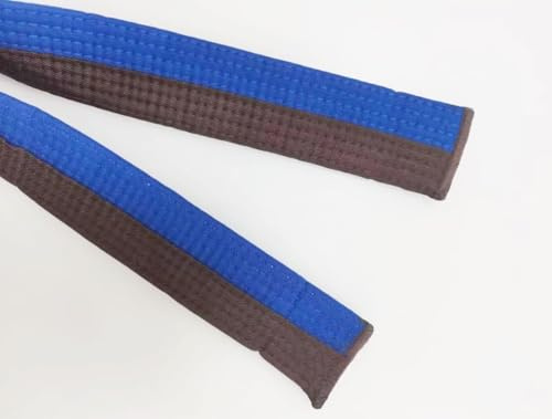 Pandiui23 Professional Taekwondo Karate Judo Double Wrap Martial Arts Stripe Sports Belt (1, Blue Brown, 2.8M)