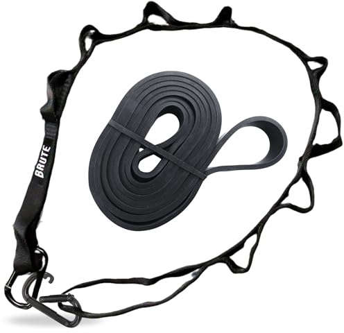 BRUTE Ceinture Lestee Musculation Daisy Chain Gym Avec Bande Elastique 2 Mousquetons Dip Belt Calisthenics Crossfit Bodybuilding Street Workout Sangle Reglable Leger Portable Pour Remplacer Chaine