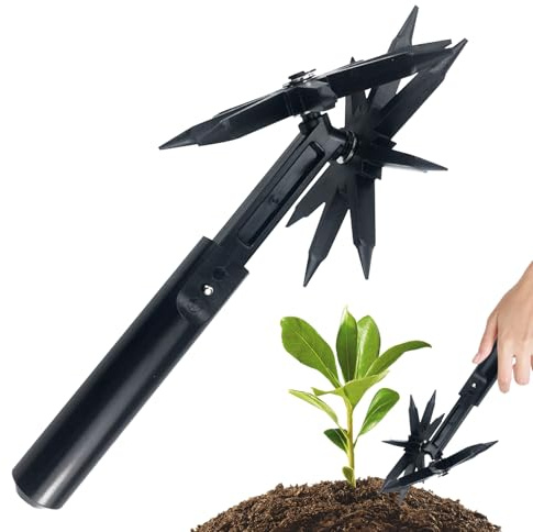 Cultivateur Rotatif,Petit Cultivateur Manuel à Main | Cultivateur de Terre Polyvalent, Outil de Jardin pour la Bordure, le Rempotage, le Jardinage Domestique et la Plantation de Légumes