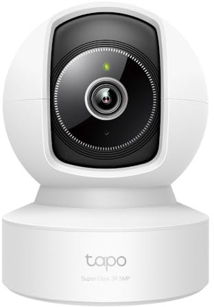 Tapo C232 Caméra de Surveillance WiFi Wi-FI 360° 3K 5MP, Suivi de Mouvement, Détection et Notifications intelligentes de l'IA, Vision Nocturne amélioré, Compatible avec Alexa et Google Assistant