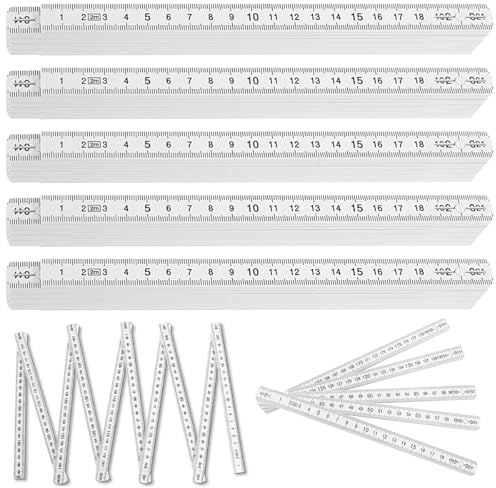 5 piezas regla plegable 2 metros – regla de bricolaje robusta y portátil, mini metro para artesanos y trabajo en madera, ideal para medición de longitud