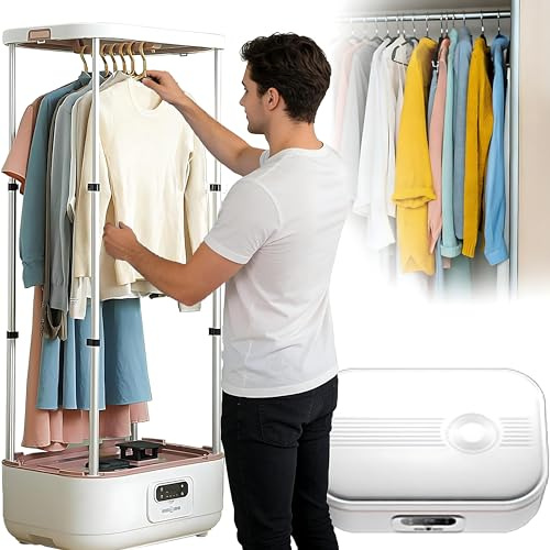 RoyceBee Macchina da Stiro e Piegatrice Automatica a Vapore: Asciugatrice e Vaporiera Portatile con Asta Estensibile Pieghevole (150-60cm), Telecomando - per Casa, Dormitorio e Viaggio