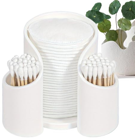 Qtips - Dispenser di supporto per desktop da viaggio, 15 cm, sicuro e insapore, organizer per cosmetici | contenitore per bastoncini di cotone per pinne, tazze, bagno, portatile per cosmetici igienici