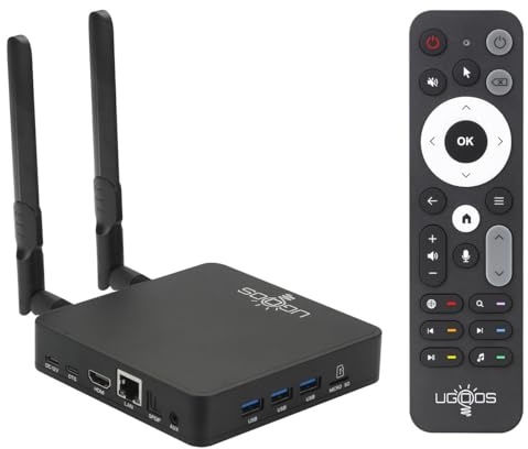 Ugoos AM9 Pro TV Box Android 14.0 Amlogic S905X5-J 4 GB de RAM 64 GB de ROM 2.4G/5G Wi-Fi Dual Ethernet 1000M USB 3.0 BT5.3 Soporte AV1 VP9 H.265 4K HDR