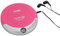 ROXX PCD 501 Tragbarer MP3-CD-Player mit Anti-Schock | LCD-Display, Wiederholfunktion, Stereokopfhöreranschluss | Inkl. In-Ear Kopfhörer, Batteriebetrieb | Kompatibel mit CD-R, CD-RW, MP3 | Rosa/Pink