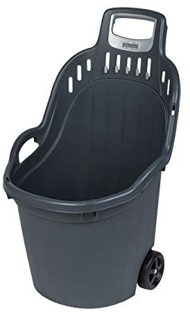 Gartentrolley HELPY mit 50 Liter Nutzvolumen, belastbar bis max. 60 kg. Räder auf Metallachse. In Grau oder Grün (Grau)
