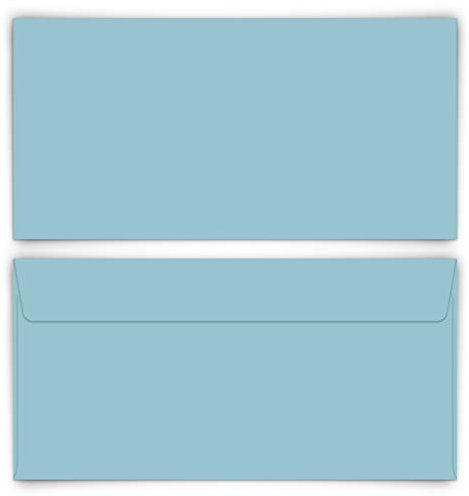 10 x Briefumschläge DIN Lang mit Selbstklebestreifen ohne Fenster - Blau