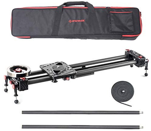 IFOOTAGE Camera Slider Track Carbon Fiber 53'' Dolly Rail Video Stabilizer Professional for DSLR Camera DV Video Camcorder Film Photography - Shark Slider S1 with Extension Tubes (S1B)