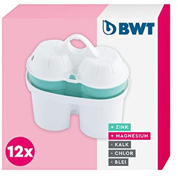 BWT Filterkartusche ZINC & MAGNESIUM Mineralized Water – confezione da 12 | Cartuccia filtro caraffa BWT | Filtra calcare, cloro, piombo, rame | si aggiungono zinco e magnesio