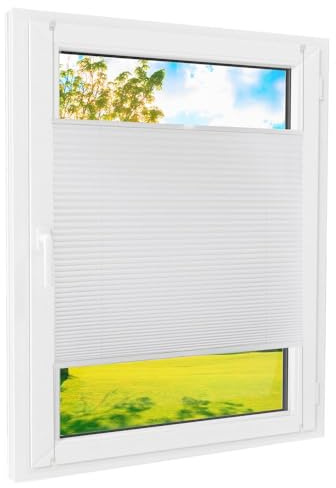 Plissee Klemmfix [Weiß, 100x140 cm] Verdunkelung für Fenster ohne Bohren, Faltrollo mit einfacher Montage/Bietet optimalen Lichtschutz und Privatsphäre, idealer Sonnenschutz für jedes Fenster
