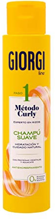 GIORGI Line Weiches Shampoo, Curly-Methode, spektakuläre Locken, 0% Alkohol, 0% Silikone, 0% Sulfate, mit pflanzlichen Proteinen und Avocado, 350 ml