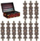 Cyrank 10 Stück Metall Ornamente, Kantenabdeckung Metall Vintage Buchecken Mit Metall Ornamente Quadrat Buchbeschläge Eckenschutz, Metall-Buchecken, Vintage Eckschutz Kantenabdeckung Messing Style