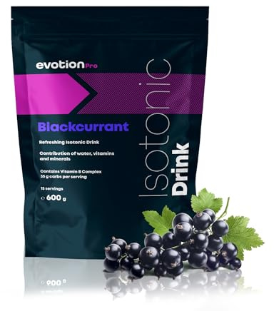 EVOTION PRO - Isotónico en Polvo 600 g - Electrolitos y Sales Minerales - Bebida Isotónica para Hidratación y Energía - Sabor Grosella negra (15 porciones)