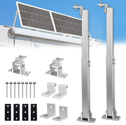 Solarmodul Halterung Aluminium Solarpanel Halterung 0-60° Individuell Verstellbar Halterung für Solarmodule Befestigung Solarmodul für Balkonkraftwerk Dächer Fassaden Wohnmobile Boote (1 Paar)