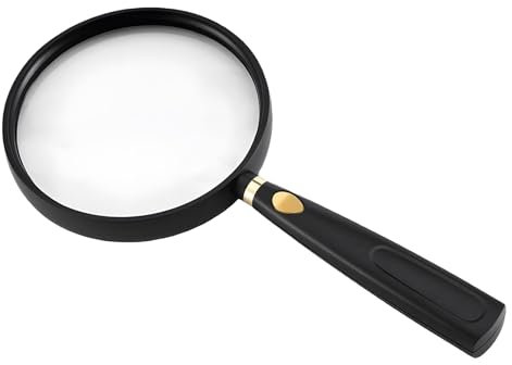 Lente D'ingrandimento 5x Lente di Ingrandimento da Lettura Manuale Lente Ingrandimento da 90mm Ad Alta Definizione Comodo da Tenere Adatto Agli Anziani per Leggere Leggere Giornali Ecc MINVOO (90mm)