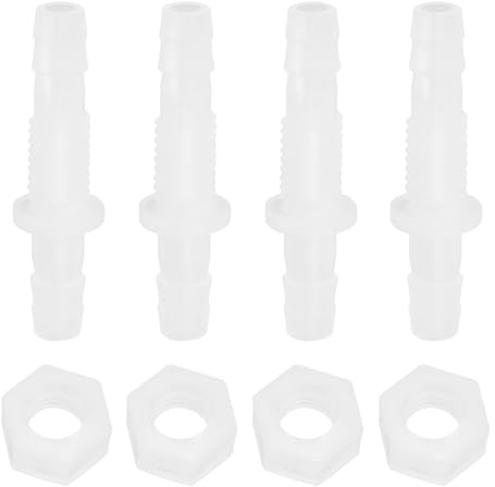 VGOL 4 conectores de pagoda de plástico de 6 mm, conector recto de plástico, conector de púa, conector recto en línea, conector de manguera de plástico, accesorios para peceras