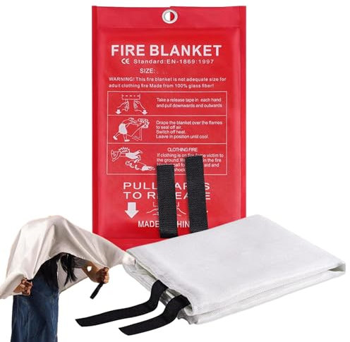 Shuangliao Notfall Feuerdecke, Fiberglas Feuerlöschdecke, Löschdecke, Feuerlöschdecke Notüberlebens Sicherheitsabdeckun, Für Grill Im Freien, Küche, Kamin, Auto, Büro, Von Entstehungsbränden