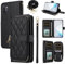 ELISORLI Wallet Case for Samsung Galaxy Note 10 Plus Note10+ 5G with Wrist Strap Shoulder Strap,9+ Card Slots Zipper Purse, Leather Stand Phone Cover for Note10 + Notes 10+ Ten Not S10 10Plus Black