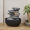 Lights4fun 23cm Tabletop Rock Waterfall LED Fountain Water Feature Plug In for Indoor Use
