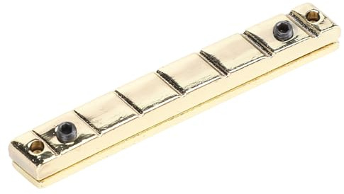 7-Saiten-Gitarrensattel für E-Gitarren Im LP-Stil, Messing-Metall-Gitarren-Schlitzsattel, Vintage-Gitarrensattel-Ersatz, Lautstärke, Ton und Tonhöhe Anpassen