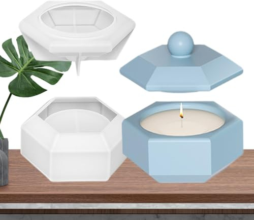 Moldes de silicona para moldes de silicona para moldeo de resina – Molde de silicona para candelabros versátiles, moldes para macetas de velas – Moldes de moldeo de silicona reutilizables,