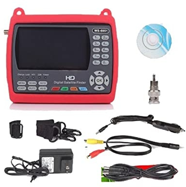 TV Signal Strength Meter, WS-6951 Hanadheld Sat Finder Dvb-s2 4.3 Inch TFT Satellite Finder DVB-S2 Satellite Meter,Camping Essentials