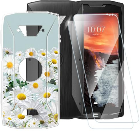 Coque TPU Imprimée + Lot de 2 Vitres Trempées Compatible avec Crosscall Core-X4, Coque Artistique Fine Antichoc, Résistante aux Rayures, Protection Complète