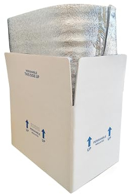 Double Insulated Carton with Aluminum Foil Foam Bag Liner, 15'' x 10'' x 11'' Small Shipping Box Mailer, 4 Pack,Shipping for Perishable item, White,used together with additional purchased dry ice