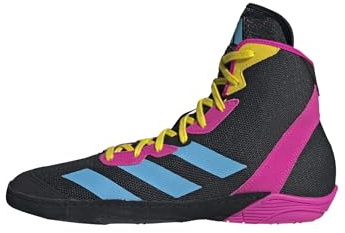 adidas Homme Adizero Wrestling Shoes, Core Black/Signal Cyan/Shock Pink, 42 EU