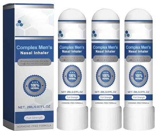Complex Men's Nasal Inhaler, Menstick Nasal Inhaler, Refreshing Scented NasalInhaler, Natural Herbal Formula, Restores Energy and Vitality, Provides Everyday Comfort (3)