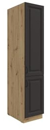 Kuechen-preisbombe Küchen Vorratshochschrank 40 cm Stilo Grau + Eiche Artisan Küchenzeile Küchenblock Einbauküche Landhaus Küche