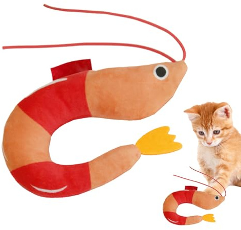 Genérico para Gatos con Hierba Gatera,Juguetes De Felpa con Hierba Gatera para Gatitos | Animales con Aroma En Forma De Camarón como Compañero,para Razas Pequeñas Medianas