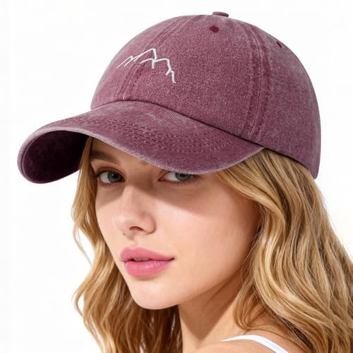 Lonya Baseballkeps för kvinnor med visir tennis golf visor sport unisex avslappnad basebollkeps justerbar keps herr sommar, Burgundberg, one size
