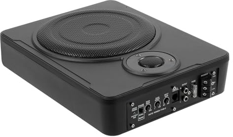 Hurrylying Bil subwoofer Ultra-kompakt aktiv understol subwoofer set kompakt kraftfull bas fordonsljud Bluetooth kompatibel modern design bilälskare 31,5 x 24 x 7,5 cm svart
