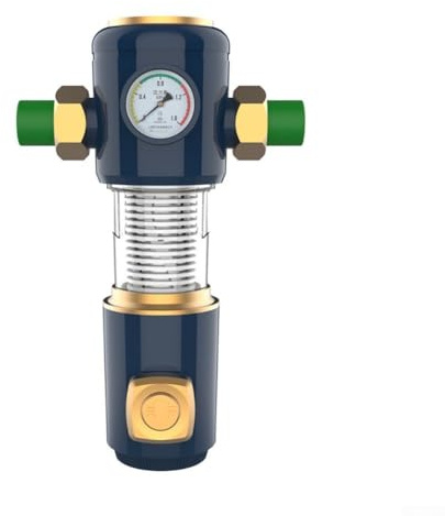 Filtro de agua de sedimentos de retrolavado de acero inoxidable 304 40 con rotación de 360° para prefiltración de sistema de agua doméstico, negro o blanco (20/25PPR)