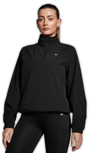 Myprotein MP Women’s Velocity Windbreaker | Lightweight 1/4 Zip Running Jacket with Sweat-Wicking & Reflective Details | Quick-Dry Training Windbreaker