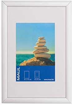 MAUL Cadre Photo MAULdesign en Aluminium, Format Portrait ou Paysage, avec Insert Passe-Partout, Cadre Amovible Amovible, Verre Plastique, Cadre Photo 10 x 15 cm, Argenté