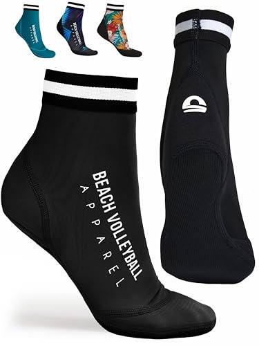 Momevo Beachmates Beachvolleyball Socken - schützende Beachsocken aus Neopren und Elasthan - idealer Kälte und Hitzeschutz (Schwarz, 35-37)