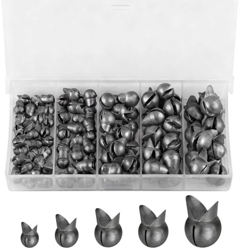 Alwonder 100-Pack Removable Split Shot Fishing Weights Kit 1/50, 1/30, 1/15, 1/12, 3/20oz, Lead Clip on Sinkers Weights Line Weight Reusable Fly Fishing Weight Freshwater Assortment Bulk